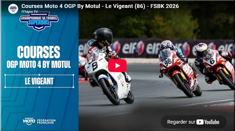 FSBK - Le Vigeant, Moto 4 OGP By Motul et Pré Moto 4, Moto 5, les vidéos intégrales des courses 1 et 2