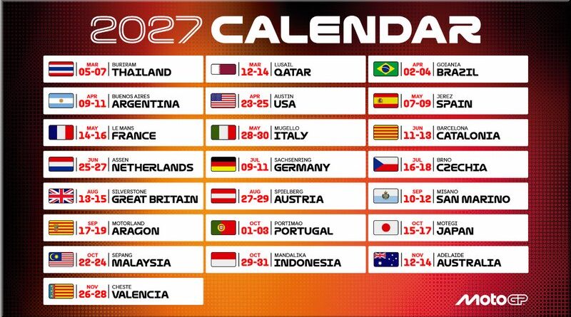MotoGP - le calendrier 2027
