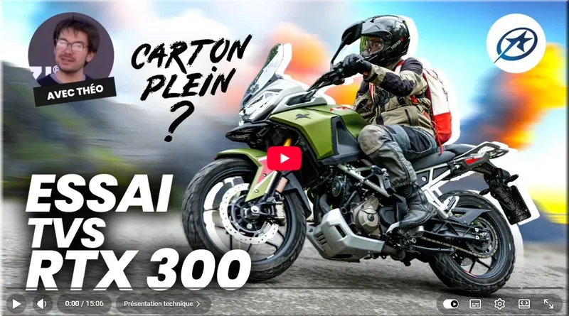 TVS - RTX 300, les essais vidéo, Motorlive, le Repaire des Motards