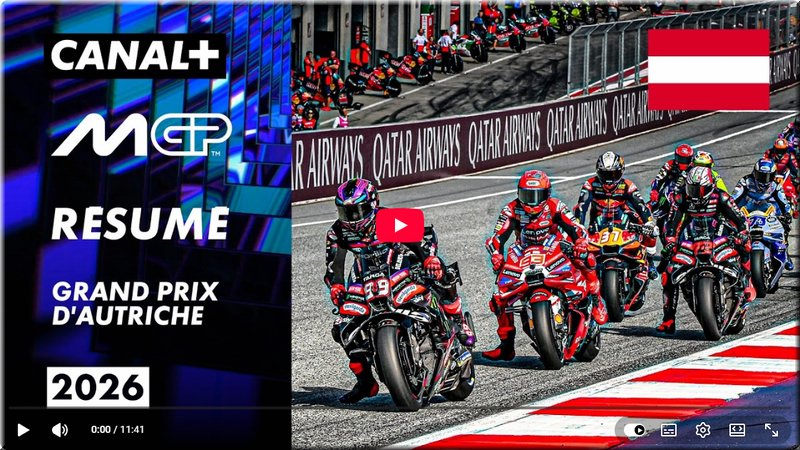 resume grand prix canal plus motogp 2026 autriche, spielberg
