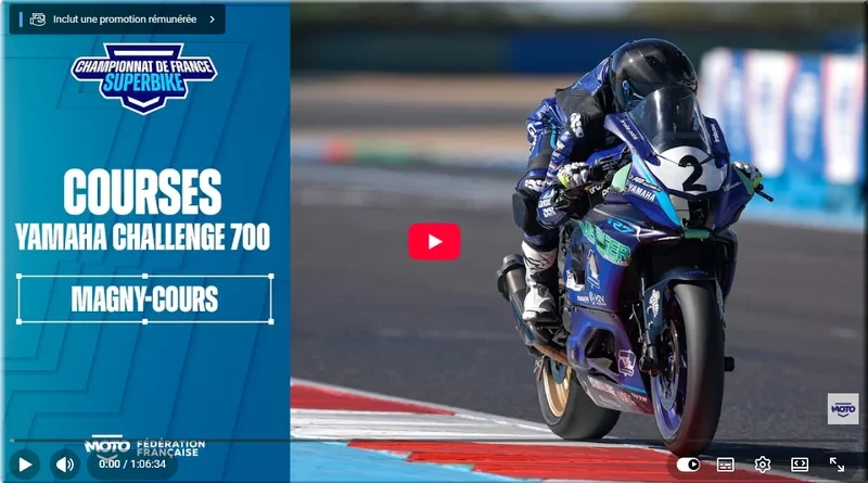 FSBK - Magny Cours, Yamaha Challenge 700, les vidéos intégrales des courses 1 et 2
