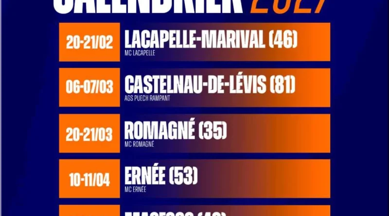 MOTOCROSS - le calendrier 2027 du 24MX Tour