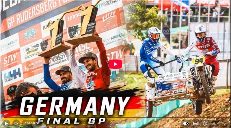 SIDECAR CROSS - Allemagne, Rudersberg, le reportage vidéo (50mn) sur Killian et Evan Prunier vainqueurs de ce dernier Grand Prix de la saison