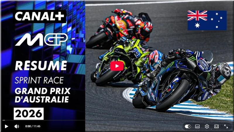 resume video canal plus course sprint motogp australie 2026